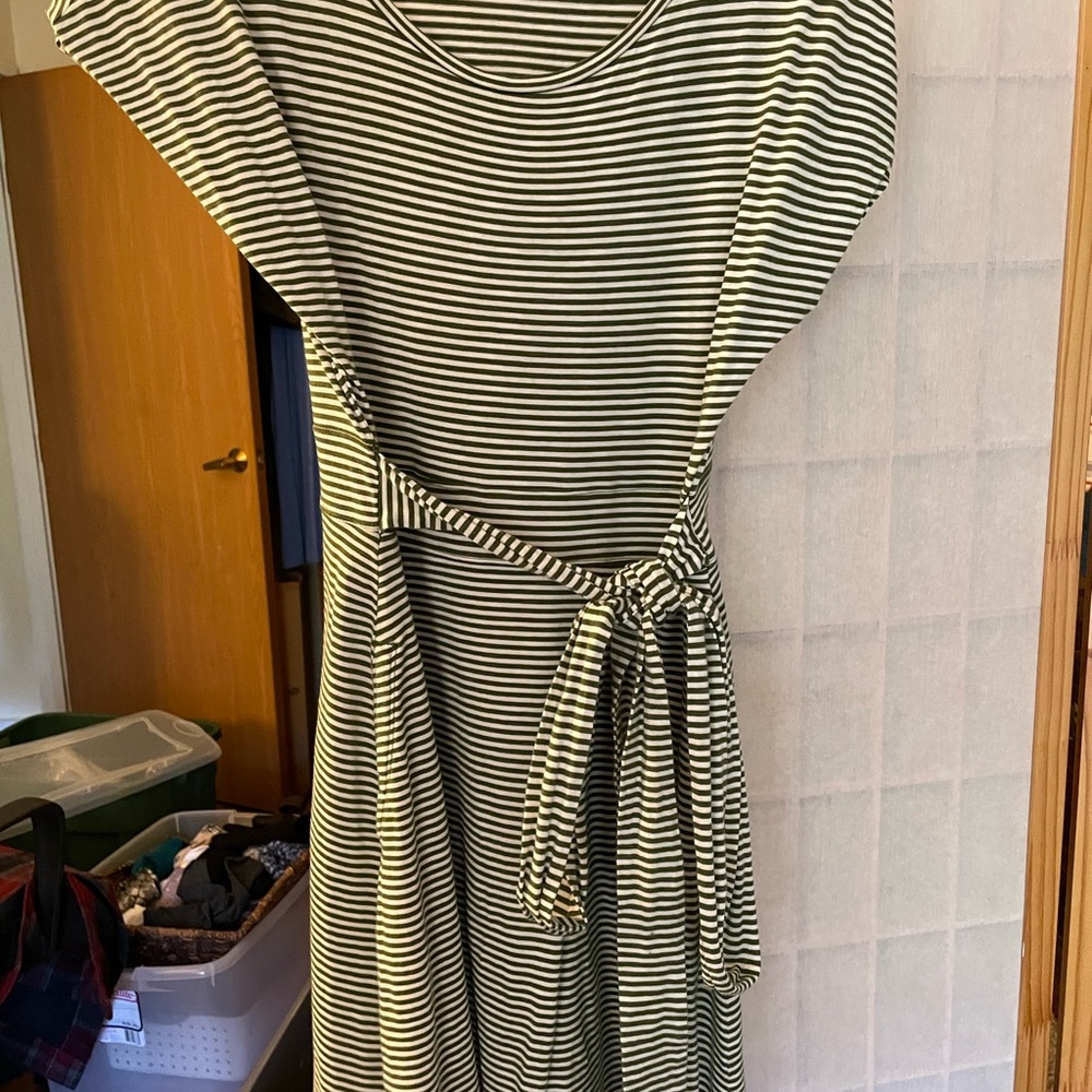 Striped Green and Ivory Dress